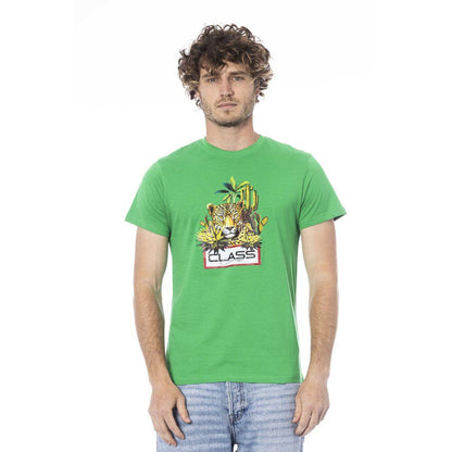 Cavalli Class Green Cotton T-Shirt - PER.FASHION