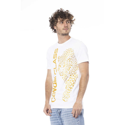 Cavalli Class Beige Cotton T-Shirt