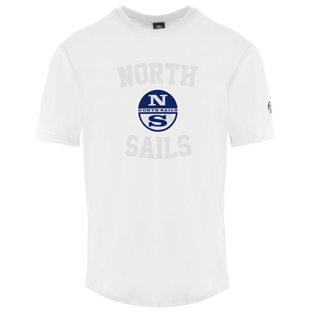 Белая повседневная хлопковая футболка с круглым вырезом North Sails Elevated