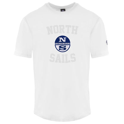 Белая повседневная хлопковая футболка с круглым вырезом North Sails Elevated