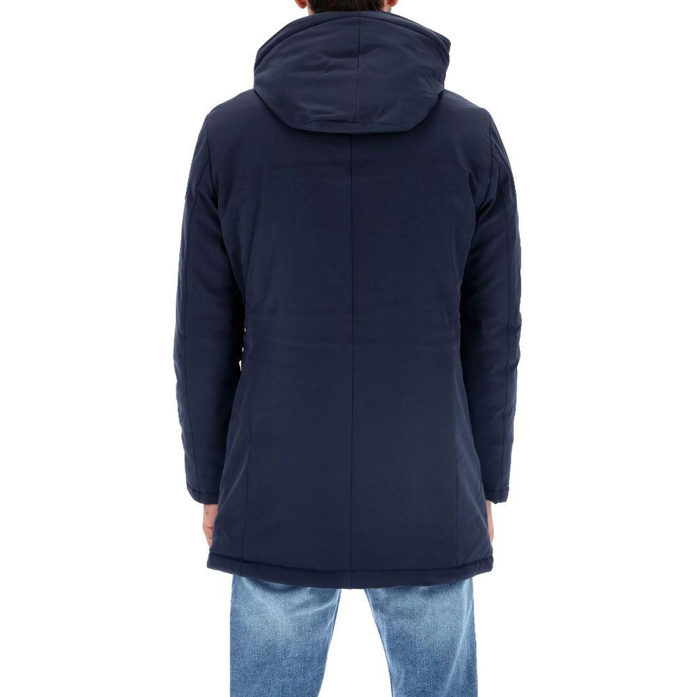 Refrigiwear Chic Blue Padded Parka with Removable Hood - PER.FASHION