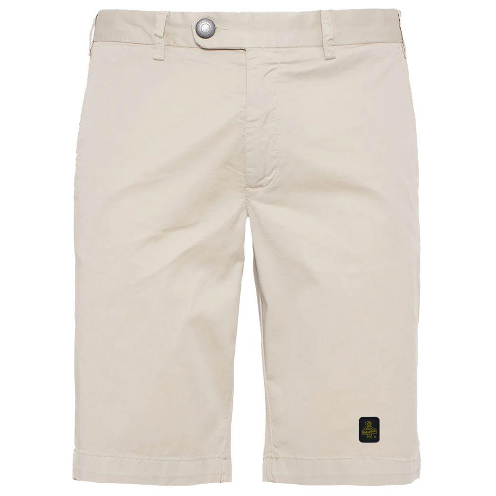 Refrigiwear Elegant Beige Bermuda Shorts with Logo Patch - PER.FASHION