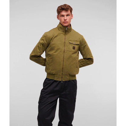 Refrigiwear Elegant Green Cotton Bomber Jacket for Men - PER.FASHION