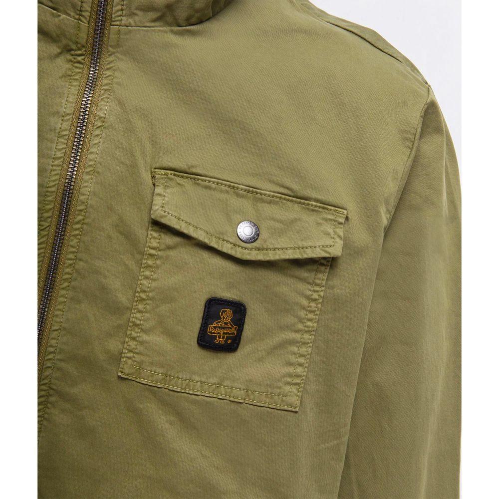 Refrigiwear Elegant Green Cotton Bomber Jacket for Men - PER.FASHION