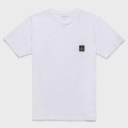 Refrigiwear Elegant White Cotton Tee with Chest Logo - PER.FASHION