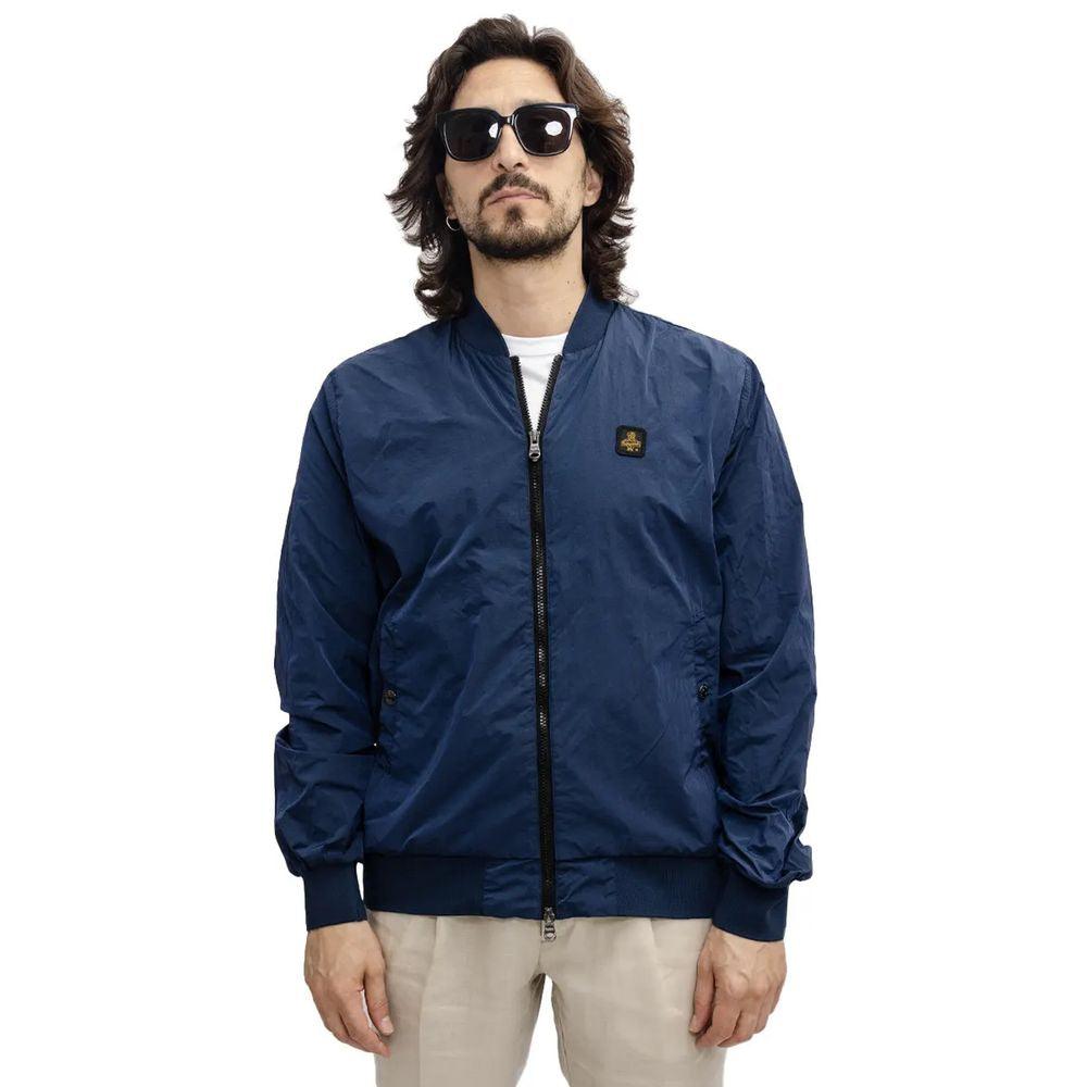 Refrigiwear Elevated Casual Blue Bomber Jacket - PER.FASHION