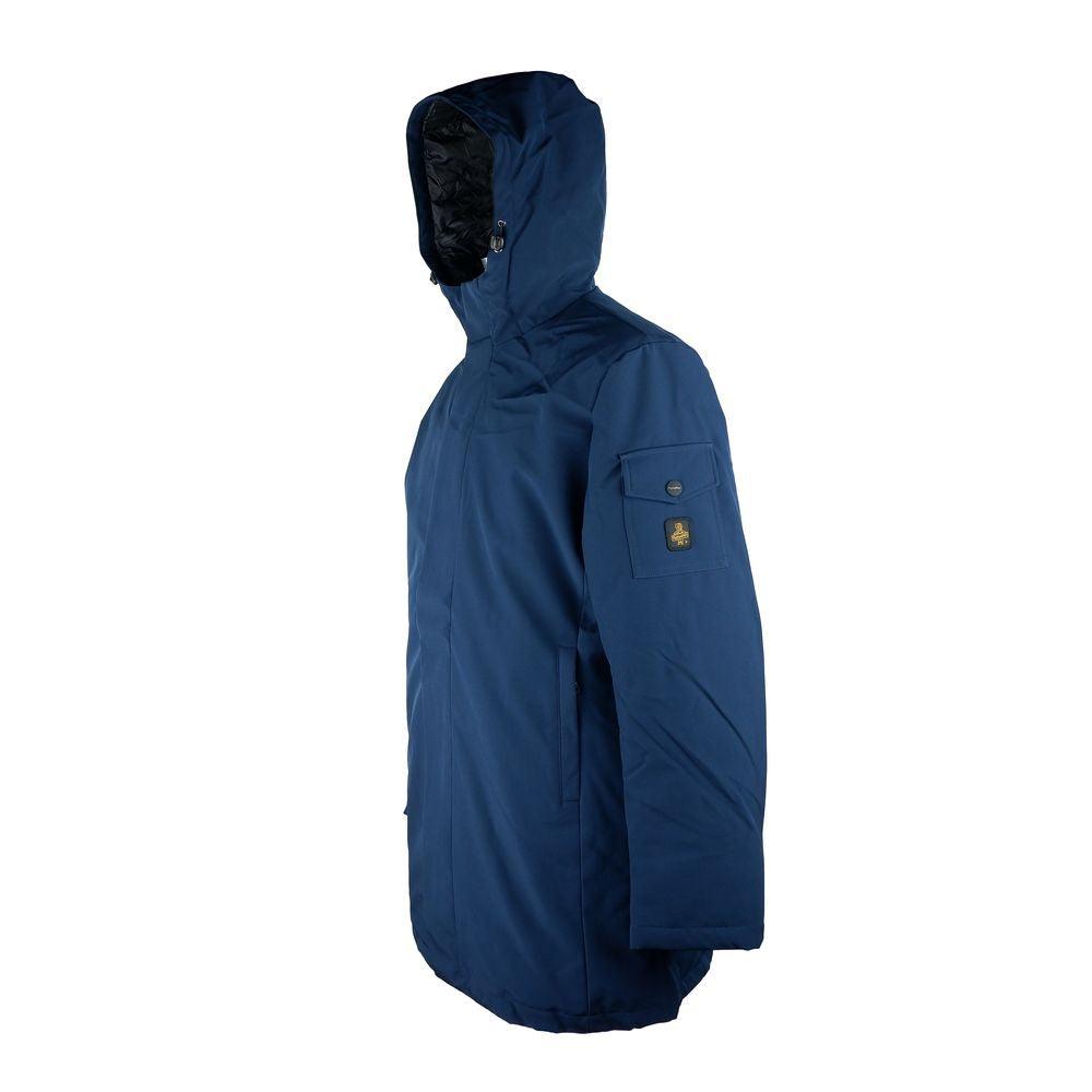 Refrigiwear Stylish Men's Long Hooded Jacket in Blue - PER.FASHION