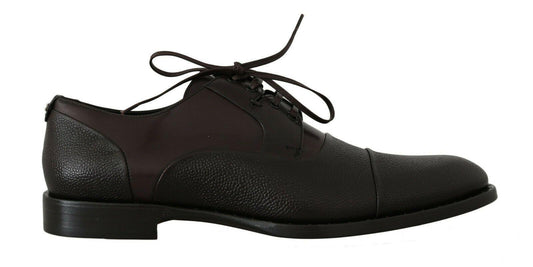 Коричневые кожаные модельные мужские туфли Dolce &amp; Gabbana на шнуровке