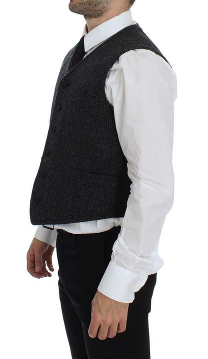Dolce & Gabbana Elegant Gray Wool Blend Dress Vest - PER.FASHION
