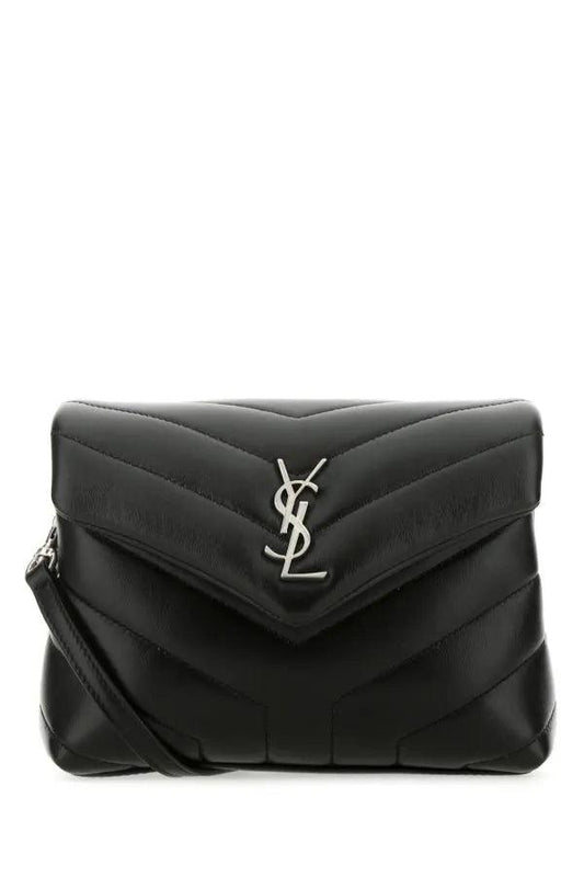 Saint Laurent Black Leather Toy Loulou Crossbody Bag - PER.FASHION