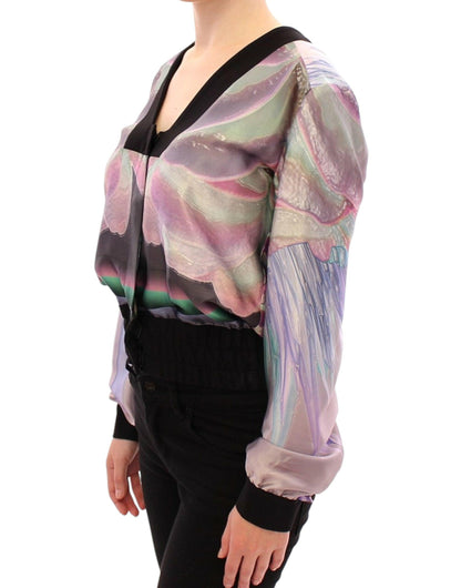 Sergei Grinko Multicolor Silk Blouse Jacket - PER.FASHION