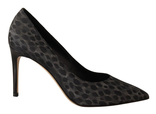 Sofia Elegant Black Leopard Print Leather Heels - PER.FASHION