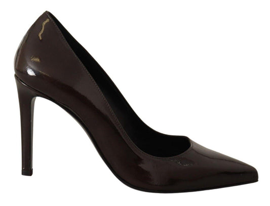 Sofia Elegant Brown Leather Heels Pumps - PER.FASHION