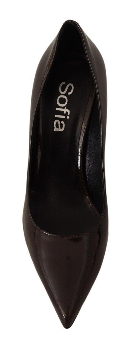 Sofia Elegant Brown Leather Heels Pumps - PER.FASHION