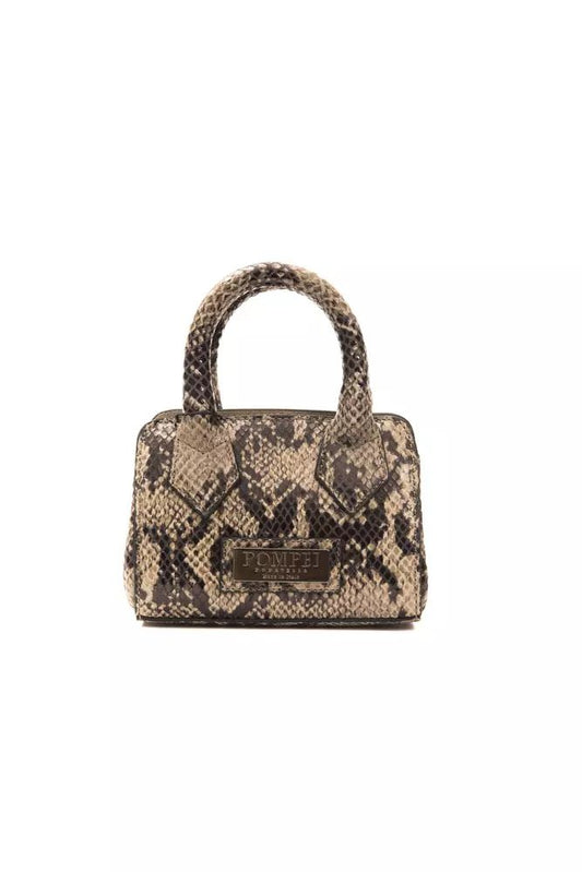 Миниатюрная кожаная сумка-тоут Pompei Donatella с шикарным принтом питона