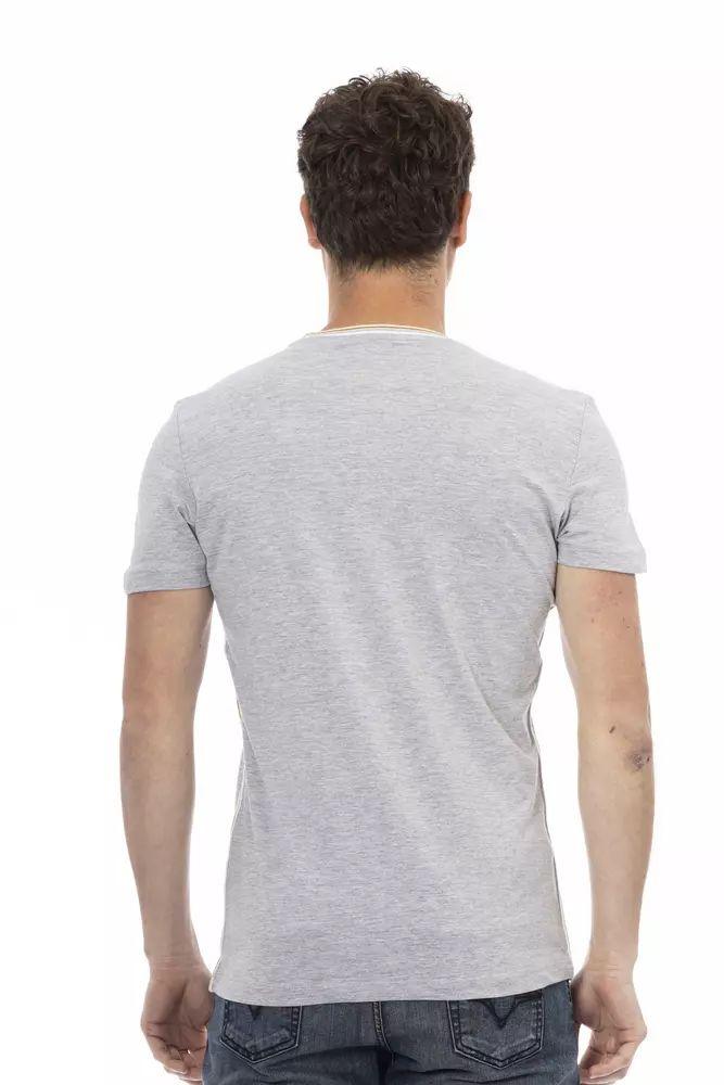 Trussardi Action Chic Gray Cotton Blend Casual Tee - PER.FASHION
