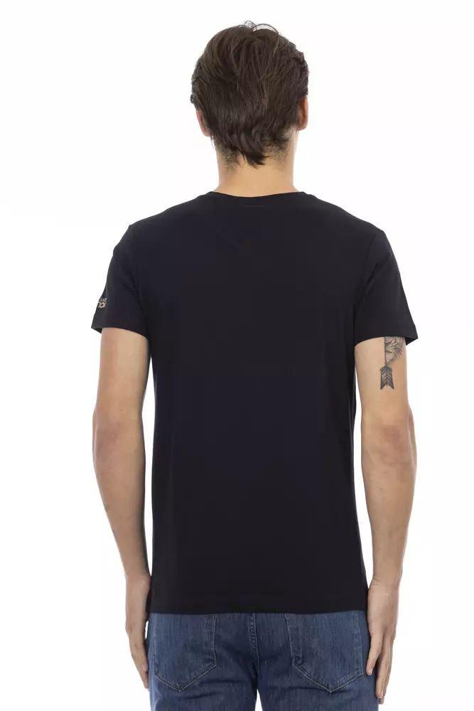 Trussardi Action Chic V-Neck Tee with Artistic Front Print - PER.FASHION