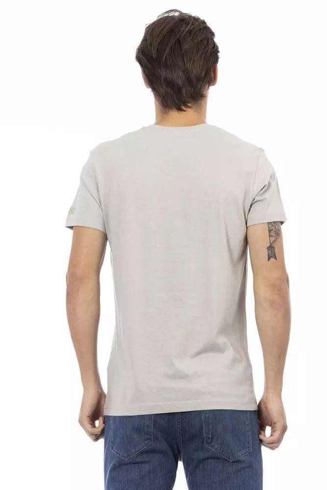Trussardi Action Elegant V-Neck Tee with Exclusive Front Print - PER.FASHION