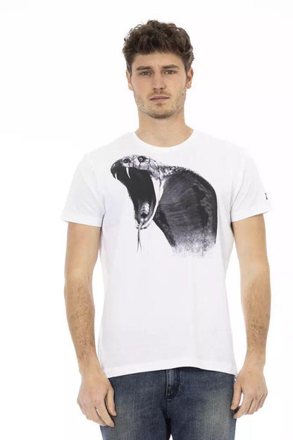 Trussardi Action Elegant White Short Sleeve Tee for Men - PER.FASHION