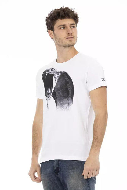 Trussardi Action Elegant White Short Sleeve Tee for Men - PER.FASHION