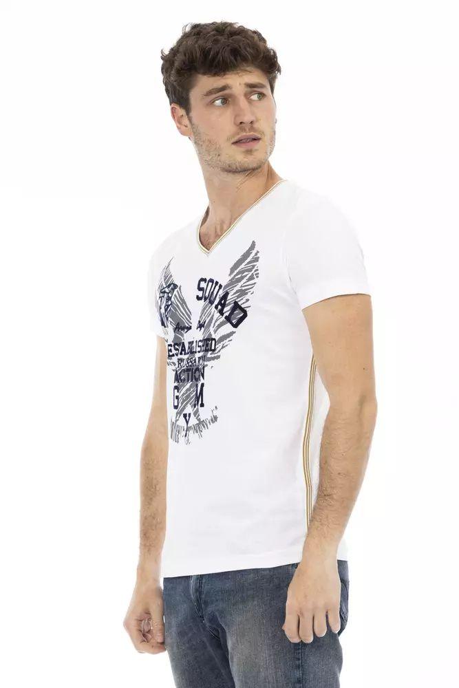 Trussardi Action Elevate Your Casual Style: Short Sleeve V-Neck Tee - PER.FASHION