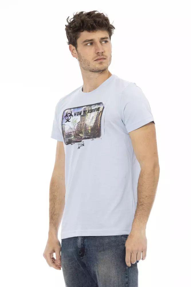 Trussardi Action Elevated Casual Light Blue Tee for Men - PER.FASHION
