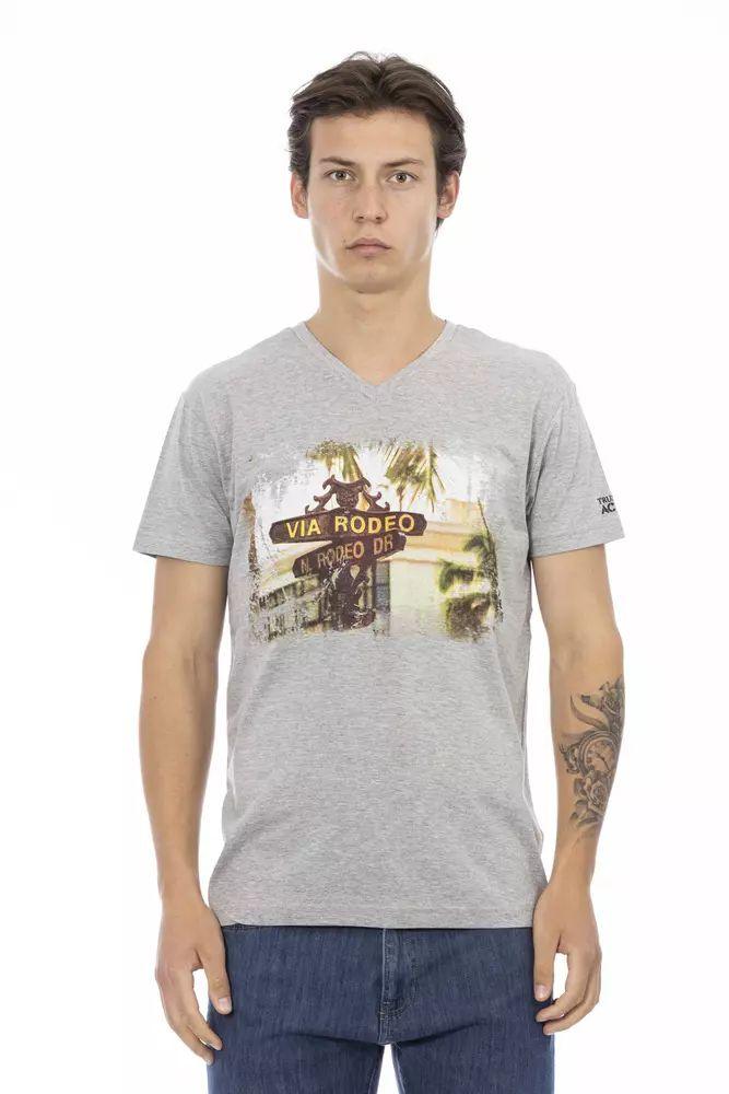 Trussardi Action Essential V-Neck Tee with Graphic Charm - PER.FASHION