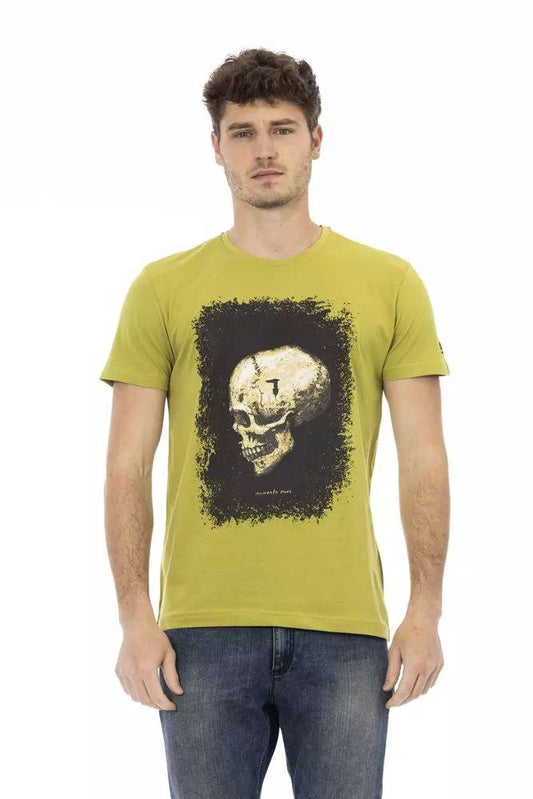 Trussardi Action Green Short Sleeve Tee with Graphic Charm - PER.FASHION