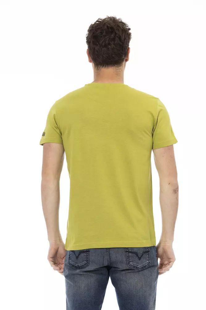 Trussardi Action Green Short Sleeve Tee with Graphic Charm - PER.FASHION