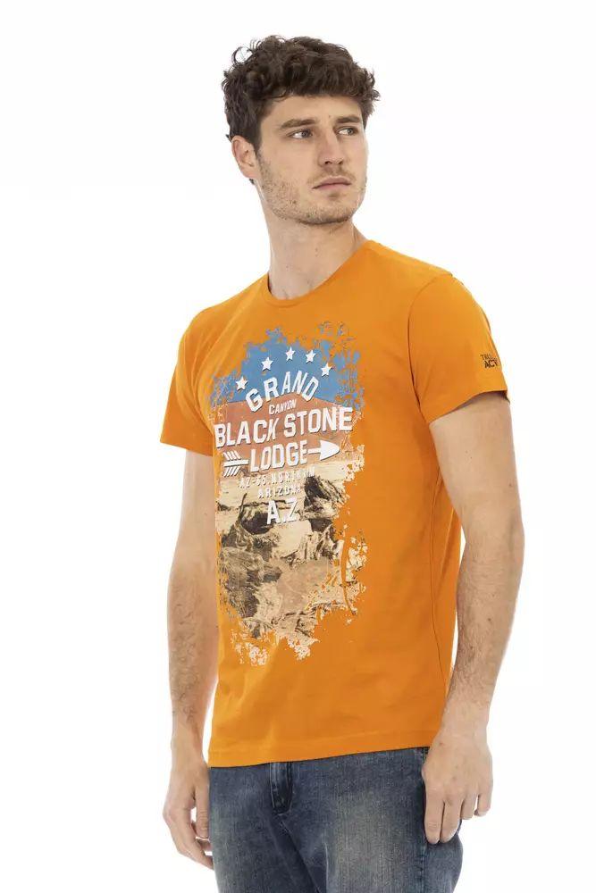 Trussardi Action Orange Short Sleeve Round Neck T-Shirt - PER.FASHION