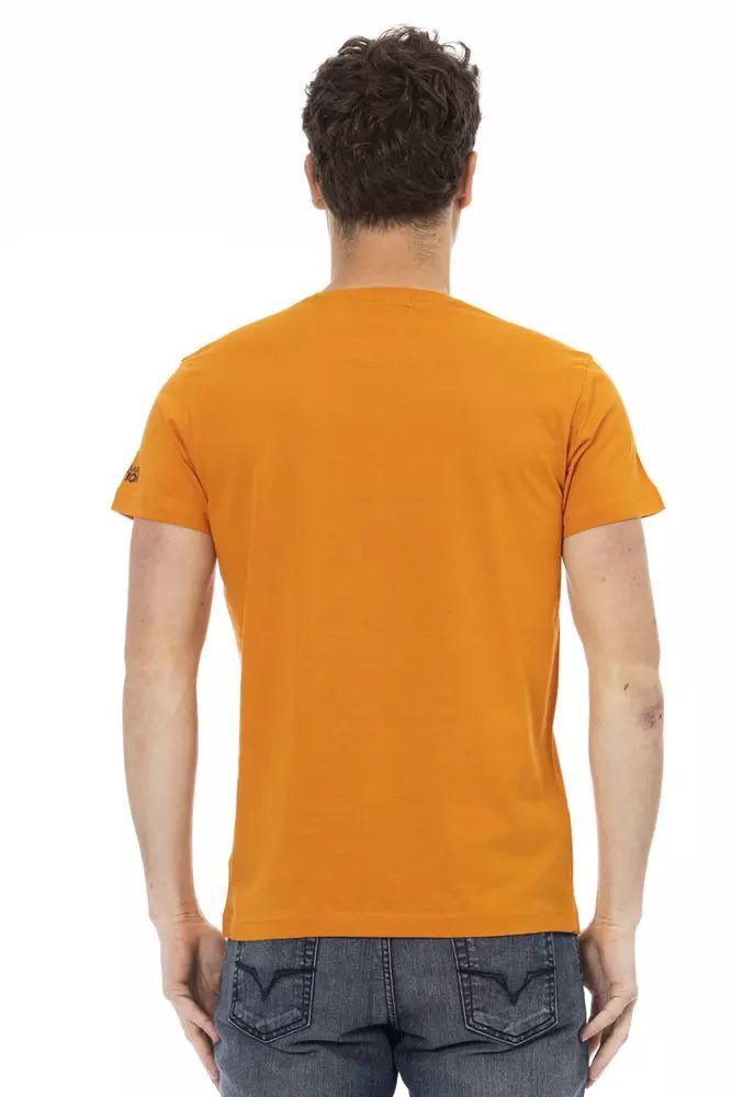 Trussardi Action Orange Short Sleeve Round Neck T-Shirt - PER.FASHION