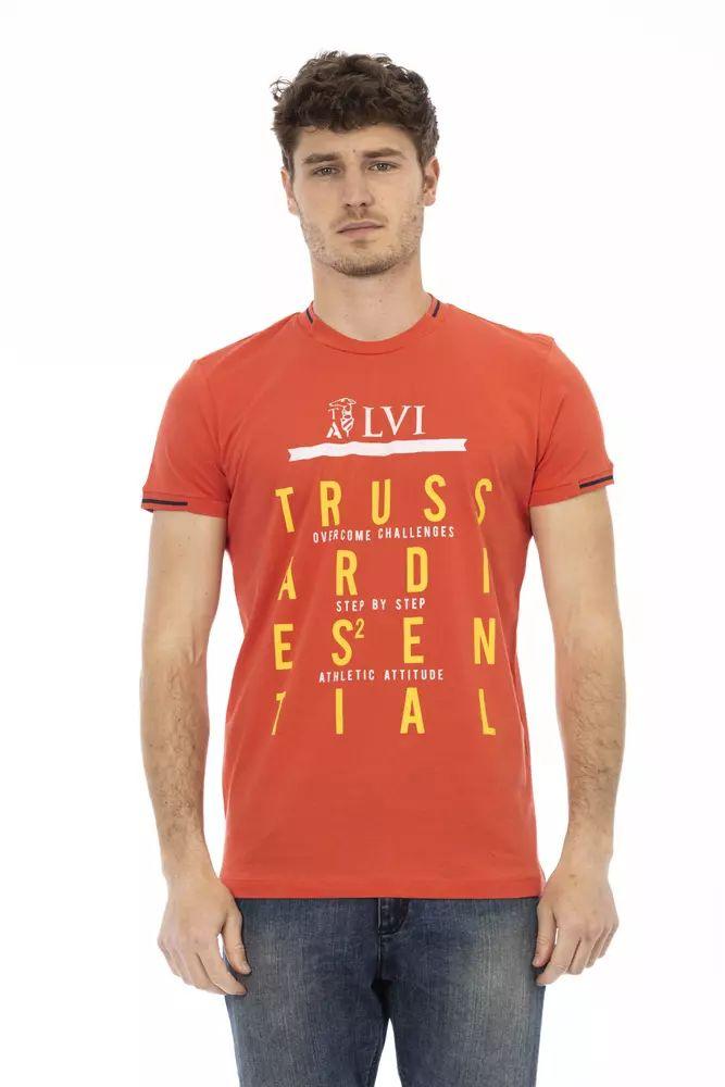 Trussardi Action Sleek Orange Short Sleeve Round Neck Tee - PER.FASHION