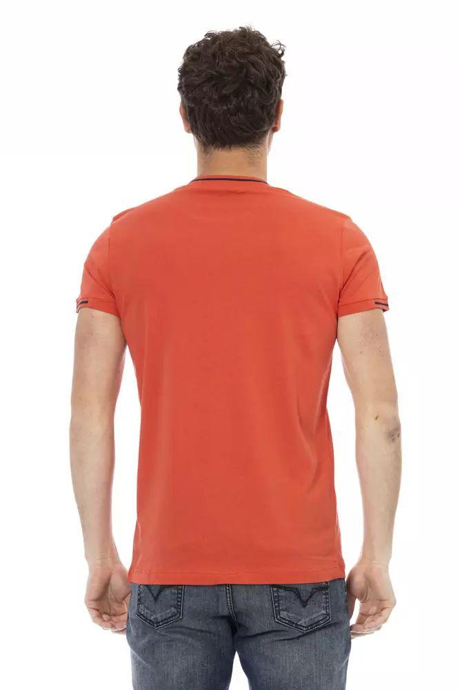 Trussardi Action Sleek Orange Short Sleeve Round Neck Tee - PER.FASHION