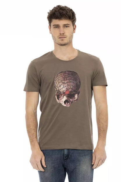 Trussardi Action Sleek Short Sleeve Tee with Unique Front Print - PER.FASHION