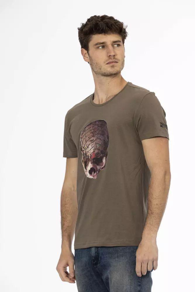 Trussardi Action Sleek Short Sleeve Tee with Unique Front Print - PER.FASHION