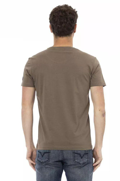 Trussardi Action Sleek Short Sleeve Tee with Unique Front Print - PER.FASHION