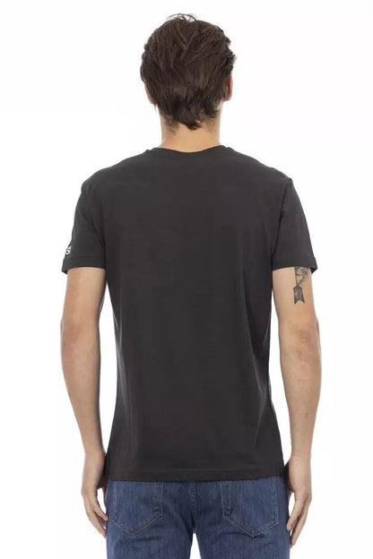 Trussardi Action Sleek V-Neck Tee with Front Print - PER.FASHION