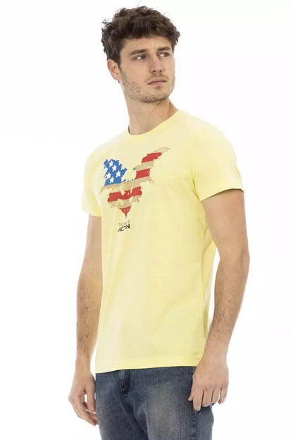 Trussardi Action Sunshine Yellow Casual Tee with Graphic Print - PER.FASHION