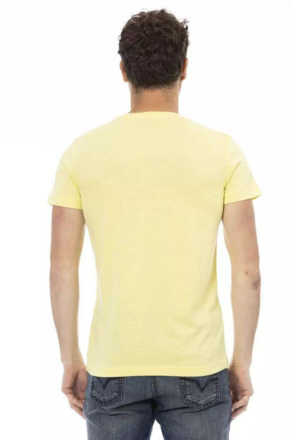 Trussardi Action Sunshine Yellow Casual Tee with Graphic Print - PER.FASHION