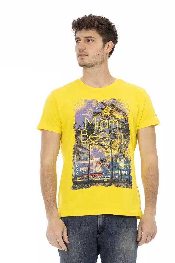Trussardi Action Sunshine Yellow Cotton Blend T-Shirt - PER.FASHION