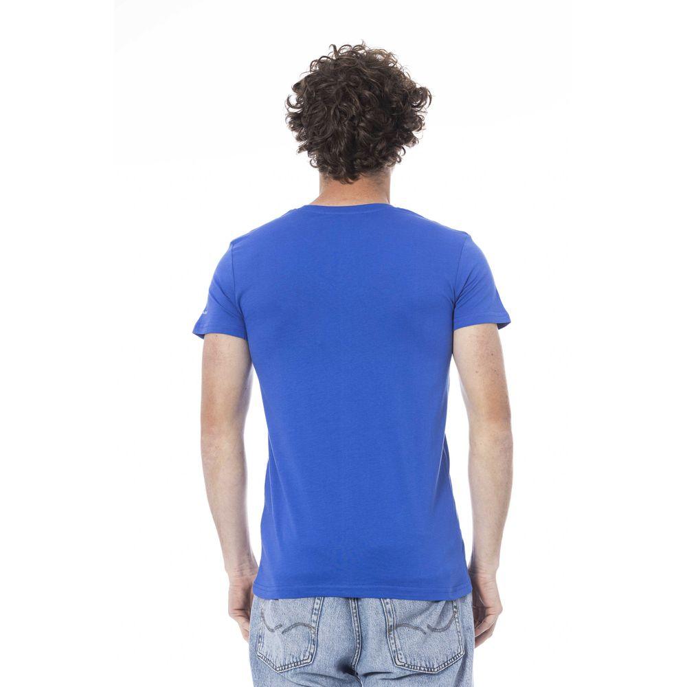 Trussardi Beachwear Blue Cotton T-Shirt - PER.FASHION
