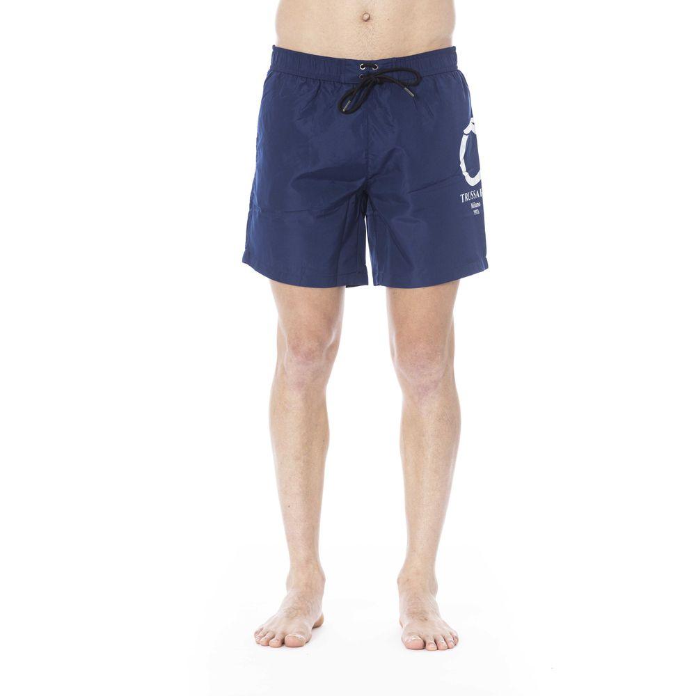 Trussardi Beachwear Blue Polyester Swimwear - PER.FASHION