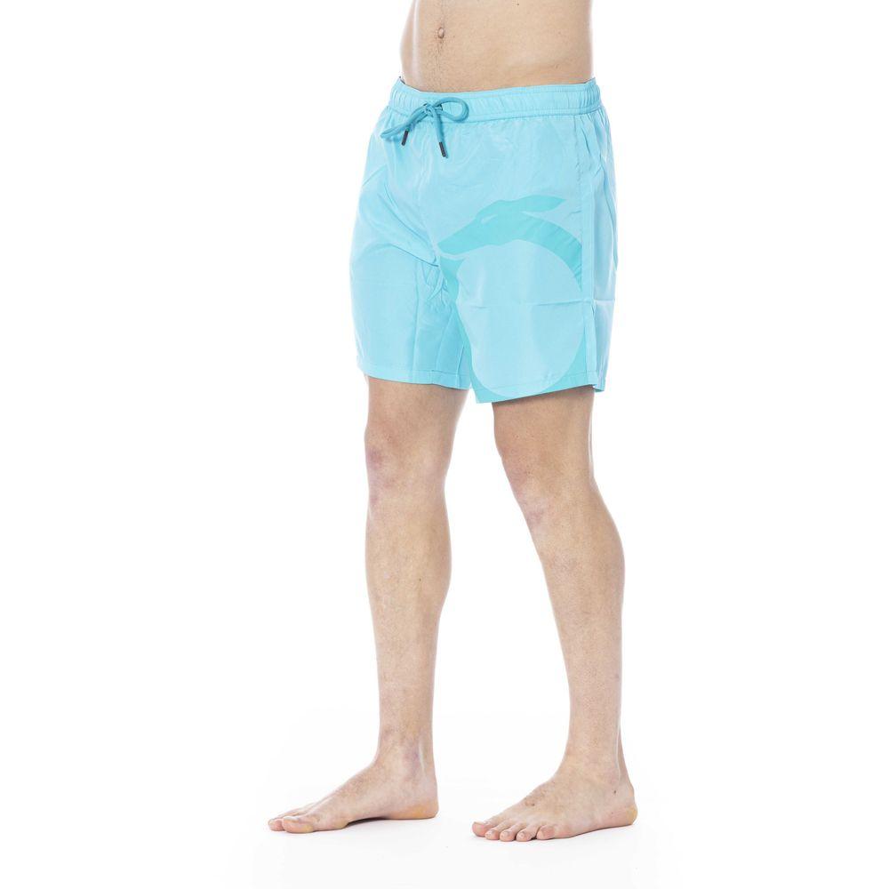 Trussardi Beachwear Light Blue Polyester Swimwear - PER.FASHION