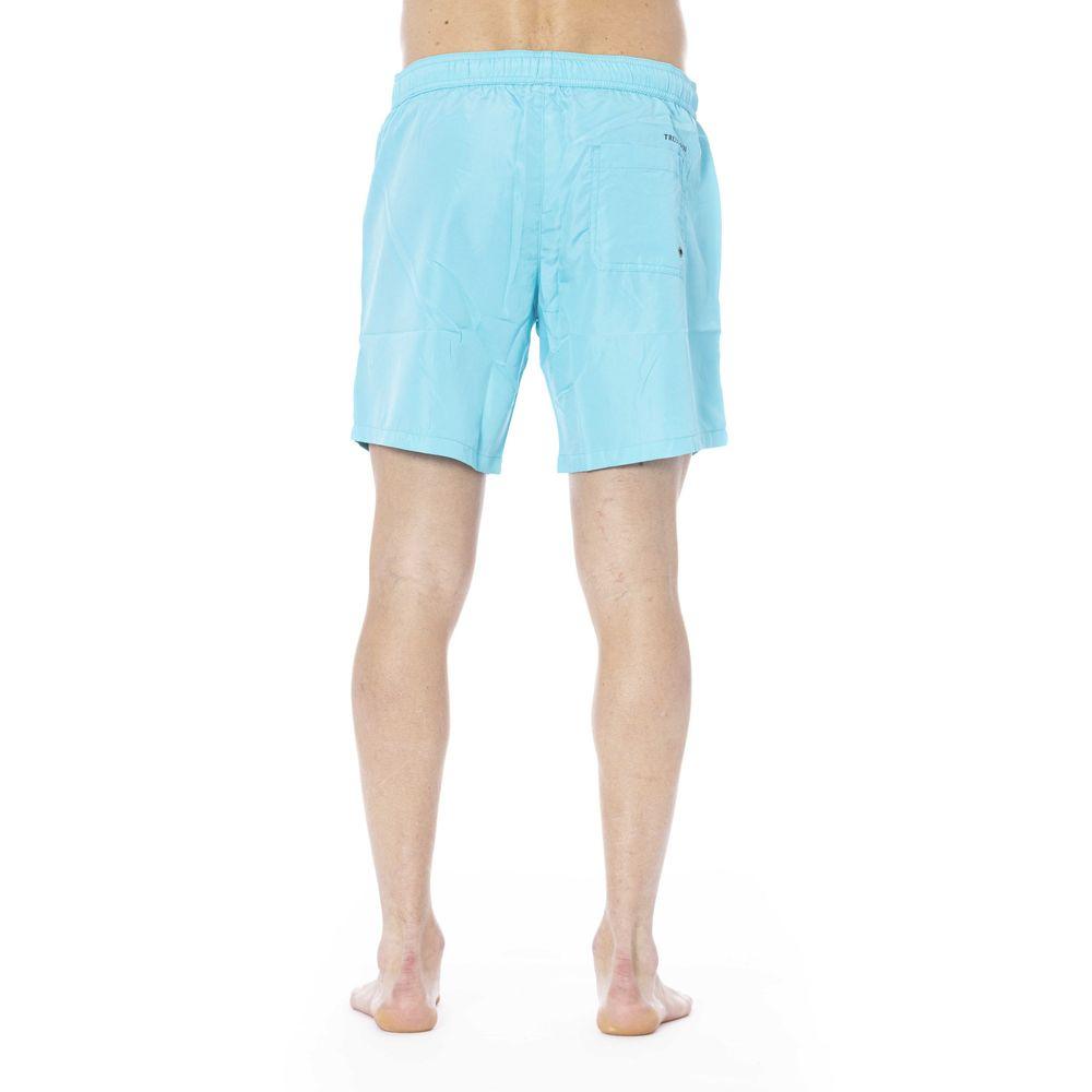 Trussardi Beachwear Light Blue Polyester Swimwear - PER.FASHION