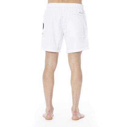 Trussardi Beachwear White Polyester Swimwear - PER.FASHION