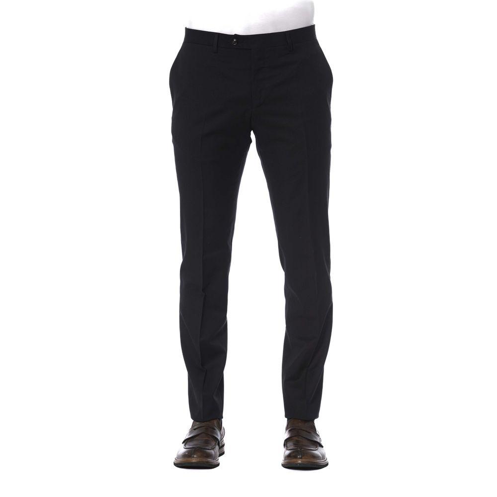 Trussardi Elegant Black Wool Trousers for Men - PER.FASHION