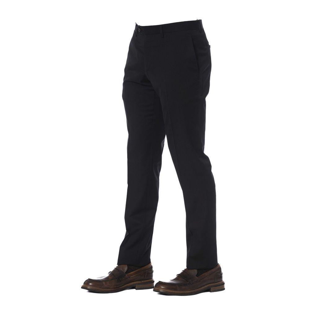 Trussardi Elegant Black Wool Trousers for Men - PER.FASHION