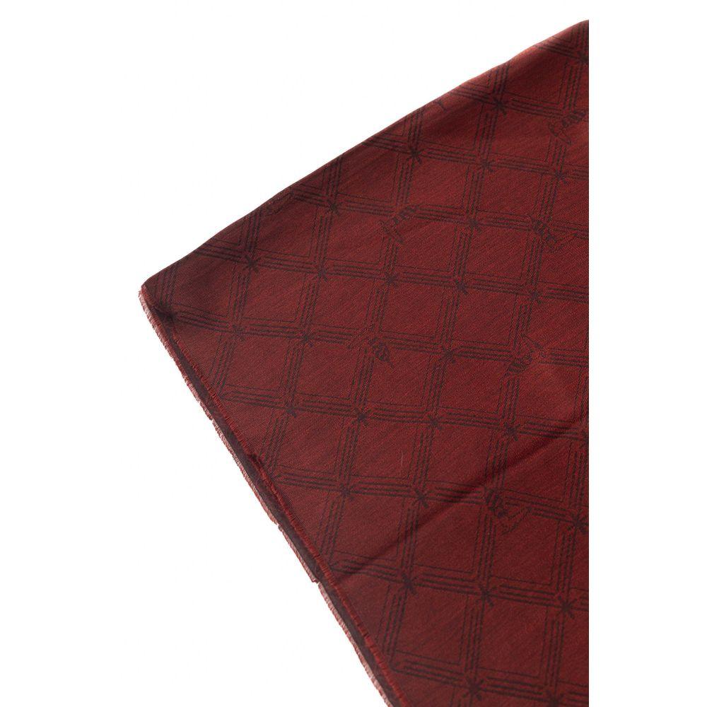 Trussardi Elegant Burgundy Printed Scarf - PER.FASHION