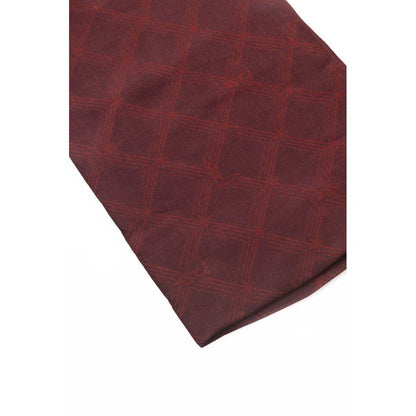 Trussardi Elegant Burgundy Viscose Silk Scarf - PER.FASHION