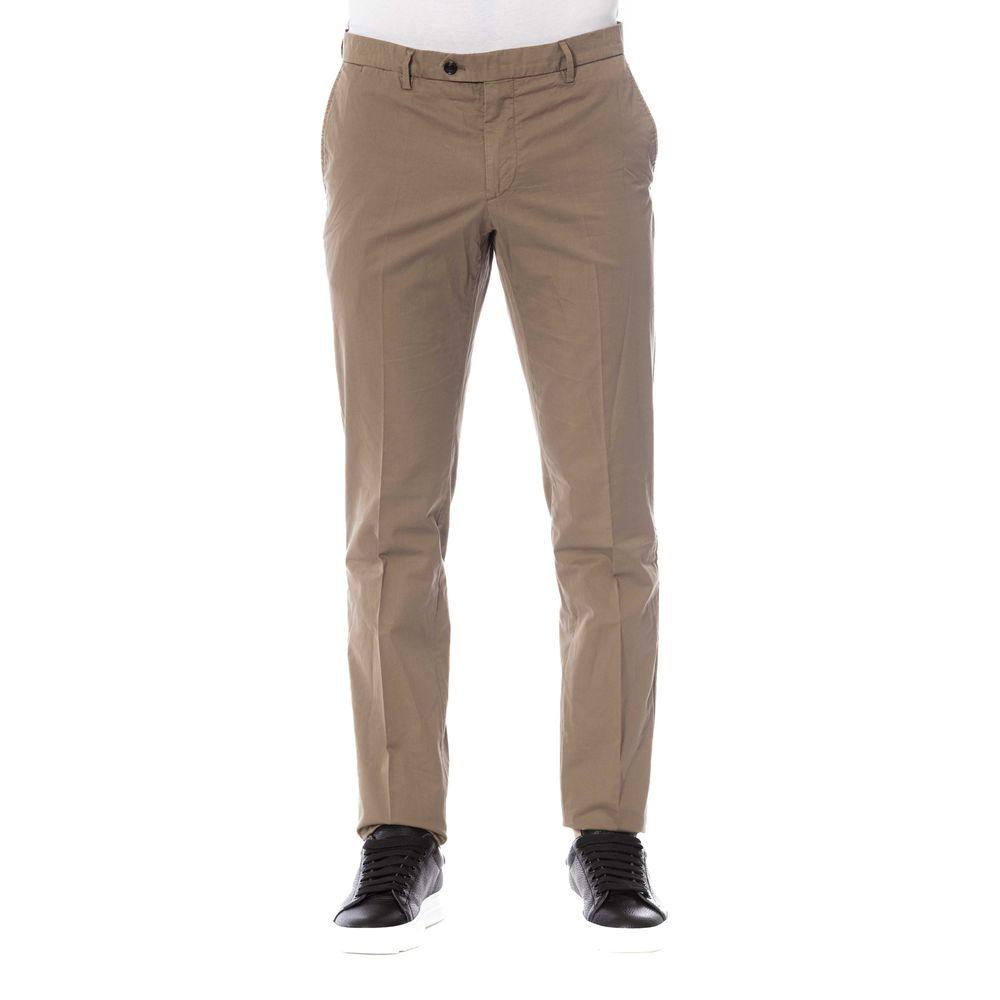 Trussardi Elegant Cotton Trousers in Classic Brown - PER.FASHION